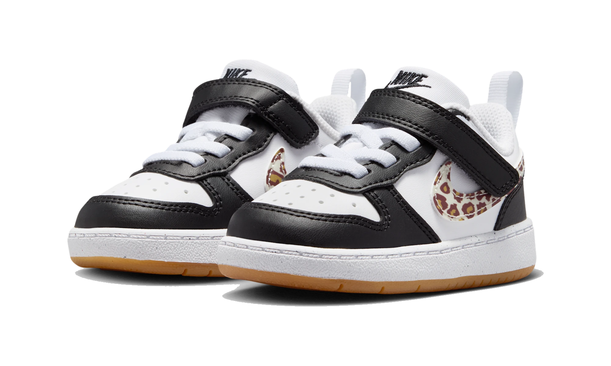 Nike Court Borough Low Black White Leopard Swoosh (TD)
