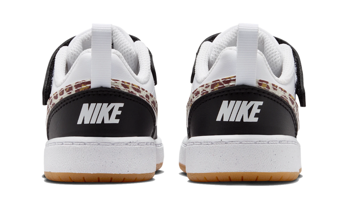 Nike Court Borough Low Black White Leopard Swoosh (TD)