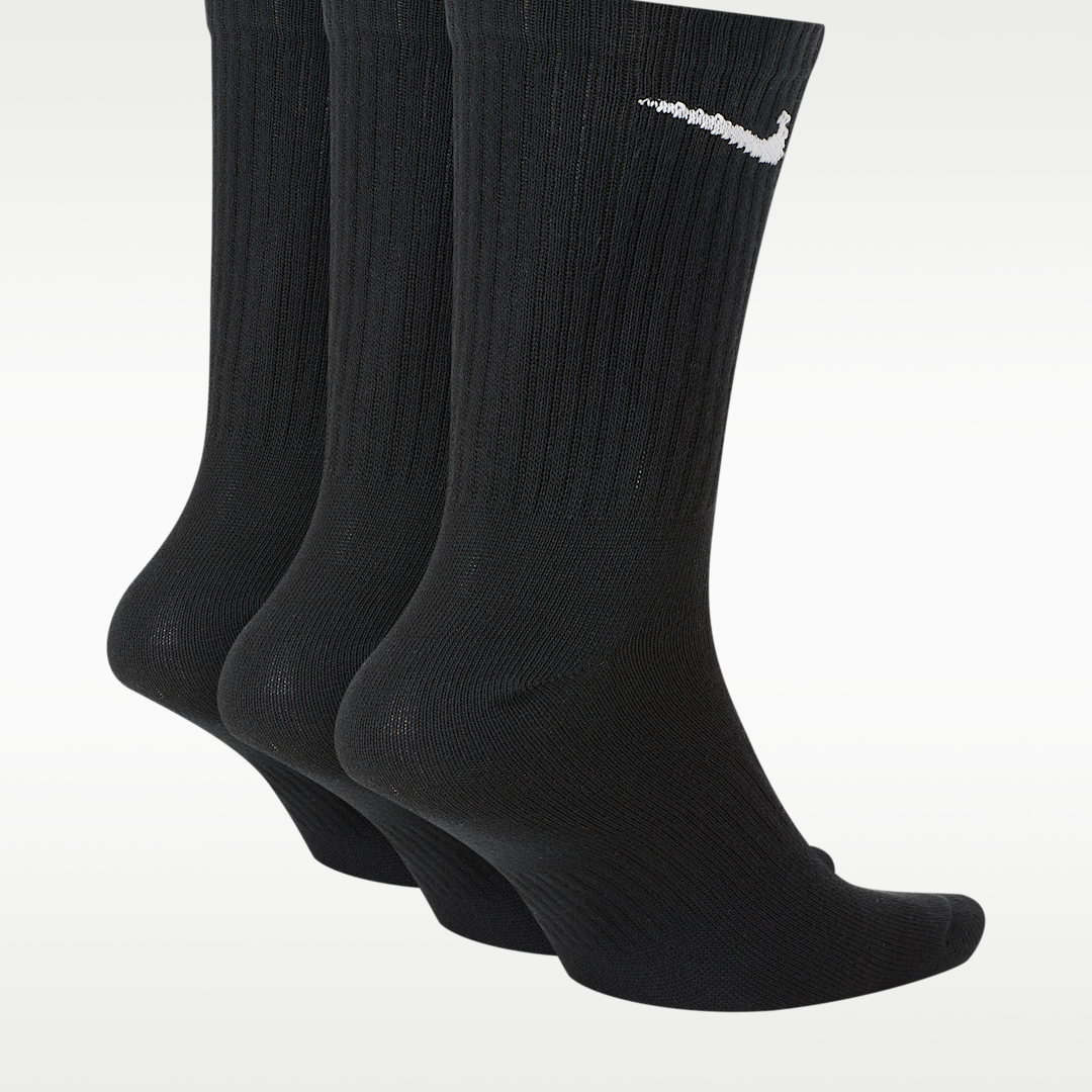 Nike Everyday Lightweight Crew Socks (3 Pairs) Black/White