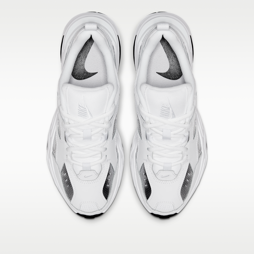 Nike M2K Tekno White Metallic Silver Black - Sneak