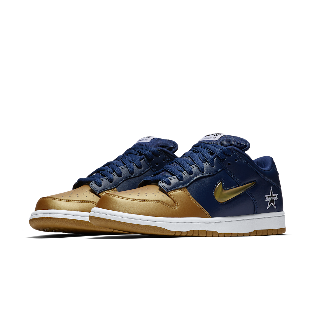 Nike SB Dunk Low Supreme Jewel Swoosh Gold