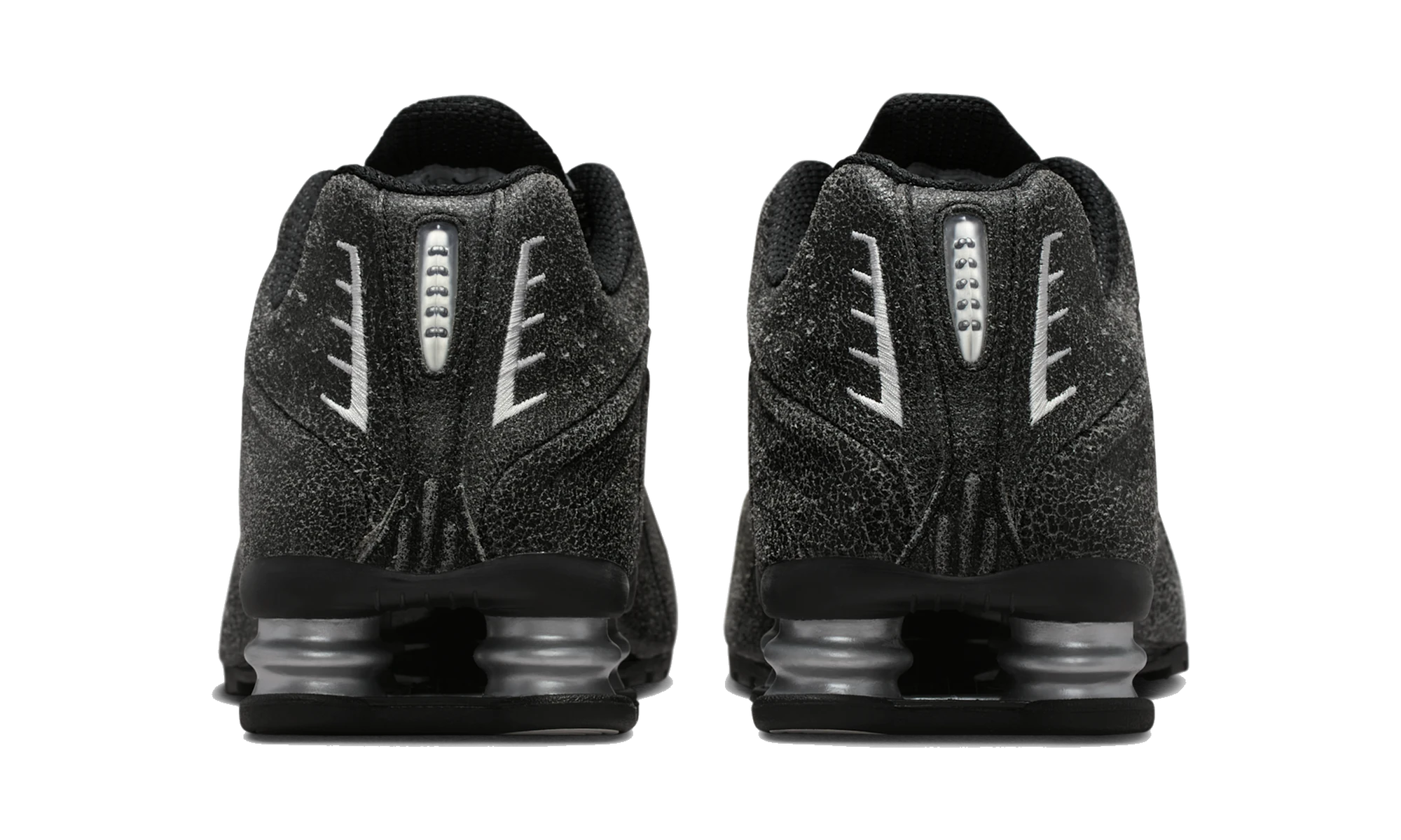 Nike Shox R4 Black Distressed Leather