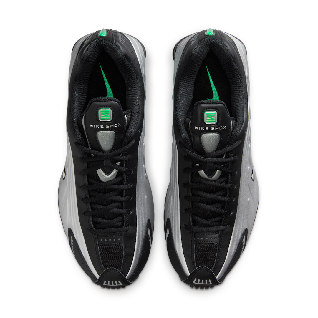 Nike Shox R4 Metallic Silver Green Shock, Metallic Silver/Black/Green Shock/Metallic Silver (HQ1988-006)