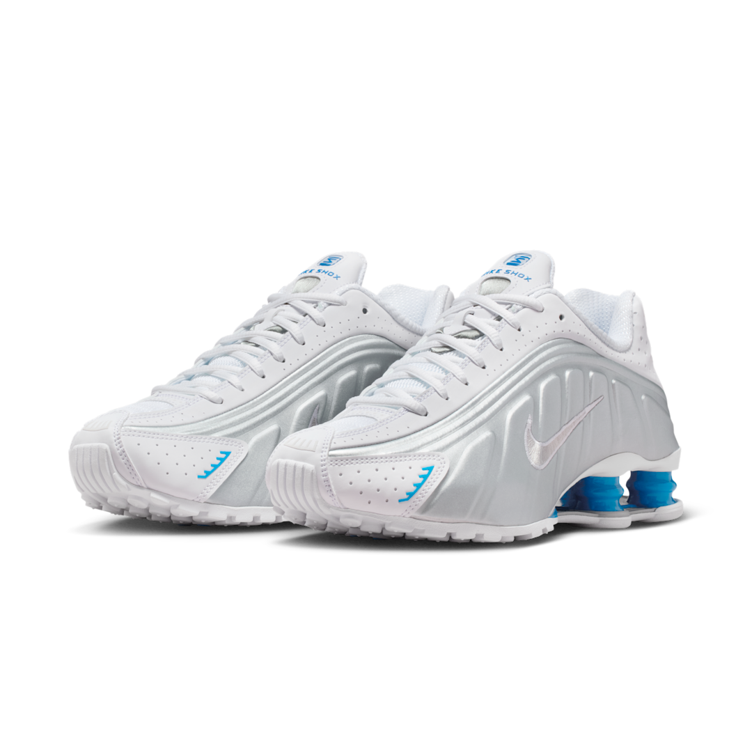 Nike Shox R4 White Blue Hero Silver, White/Blue Hero/Metallic Silver (AR3565-105)