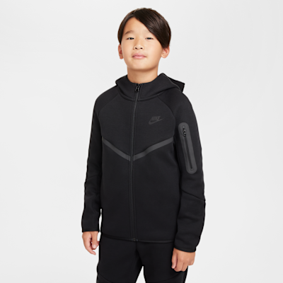 Nike Sportswear Tech Fleece Older Kids' Full-Zip Hoodie Black/Black/Black/Black - Sneak