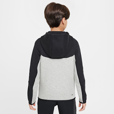 Nike Sportswear Tech Fleece Older Kids' Full-Zip Hoodie Dark Grey Heather/Black/Black/Black - Sneak