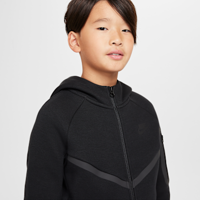 Nike Sportswear Tech Fleece Older Kids' Full-Zip Hoodie Black/Black/Black/Black - Sneak