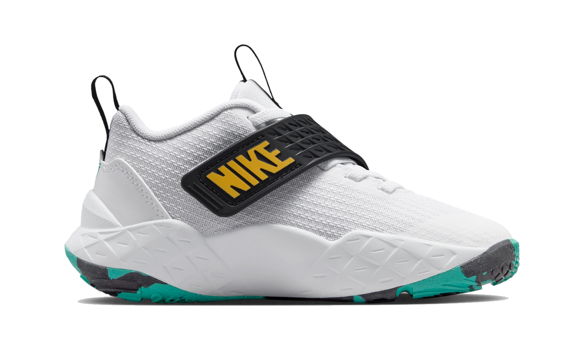 Nike Team Hustle D 12 White Black Emerald Topaz Gold (PS)
