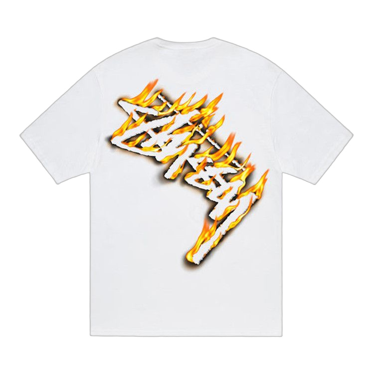 Stussy Burning Stock T-Shirt White