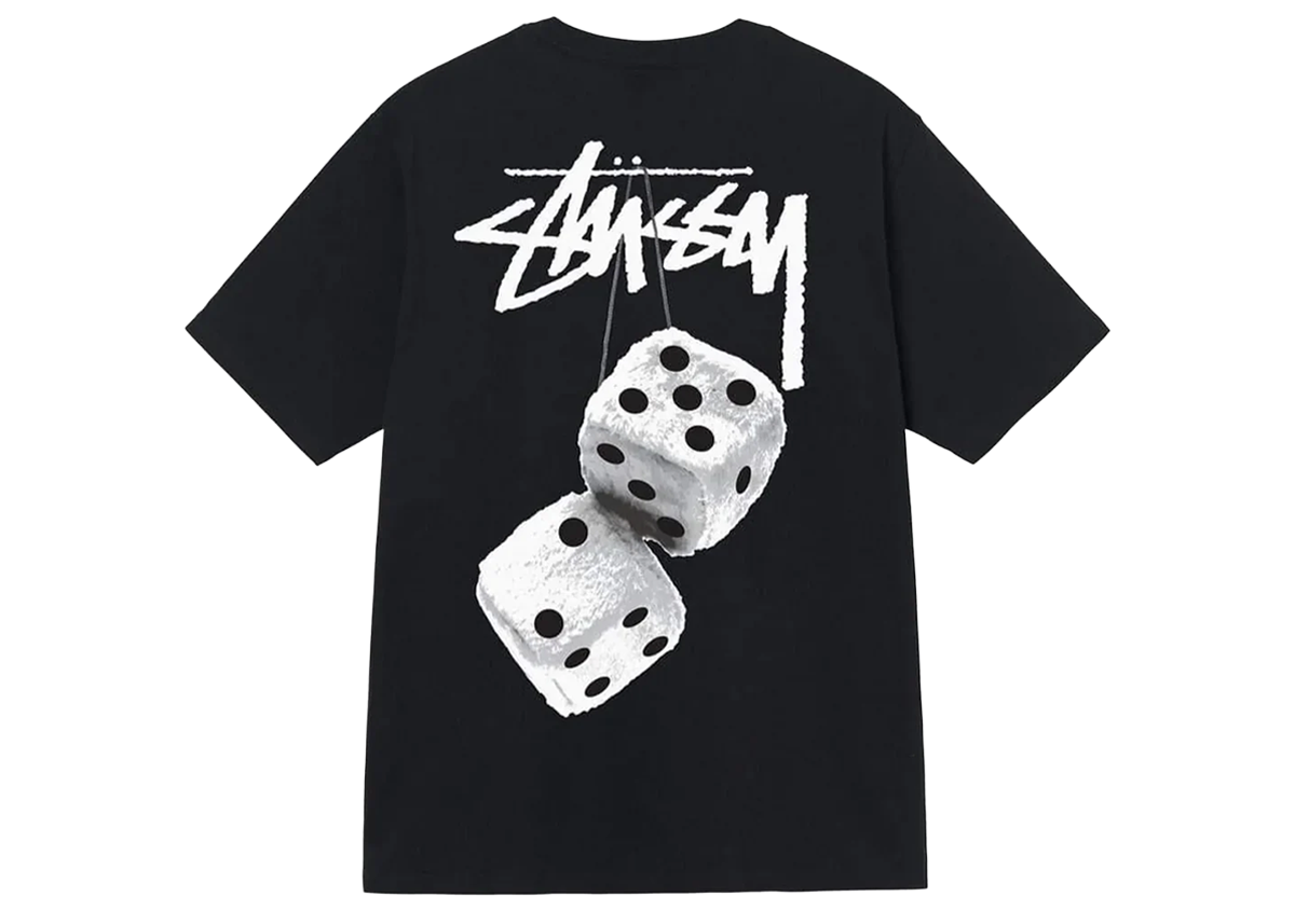 Stussy Fuzzy Dice Tee Black, Black (1904765-BLK)