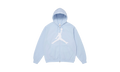 Supreme x Air Jordan Zip Up Hooded Sweatshirt Light Blue