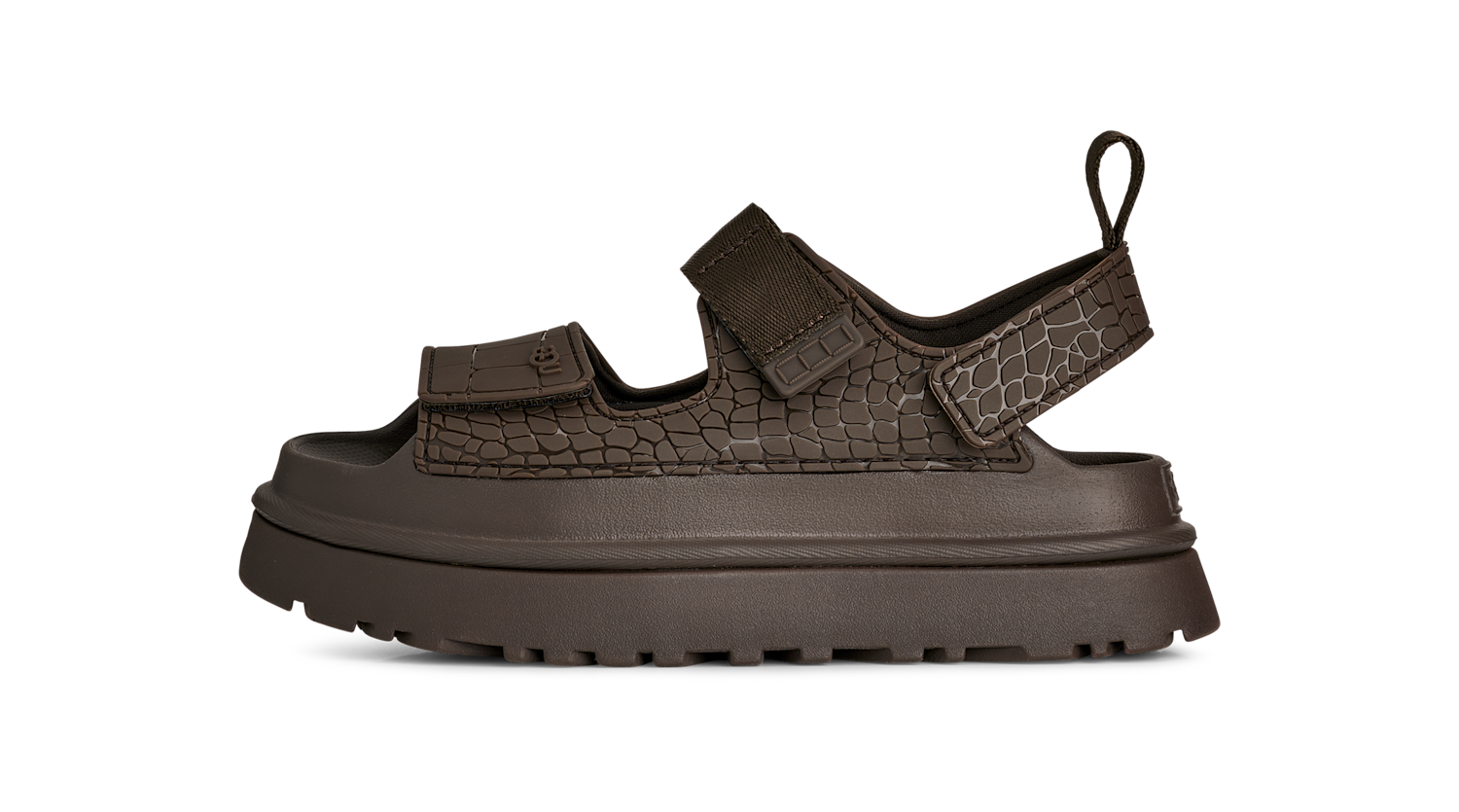 UGG GoldenGlow Embossed Sandal Dense Smoke