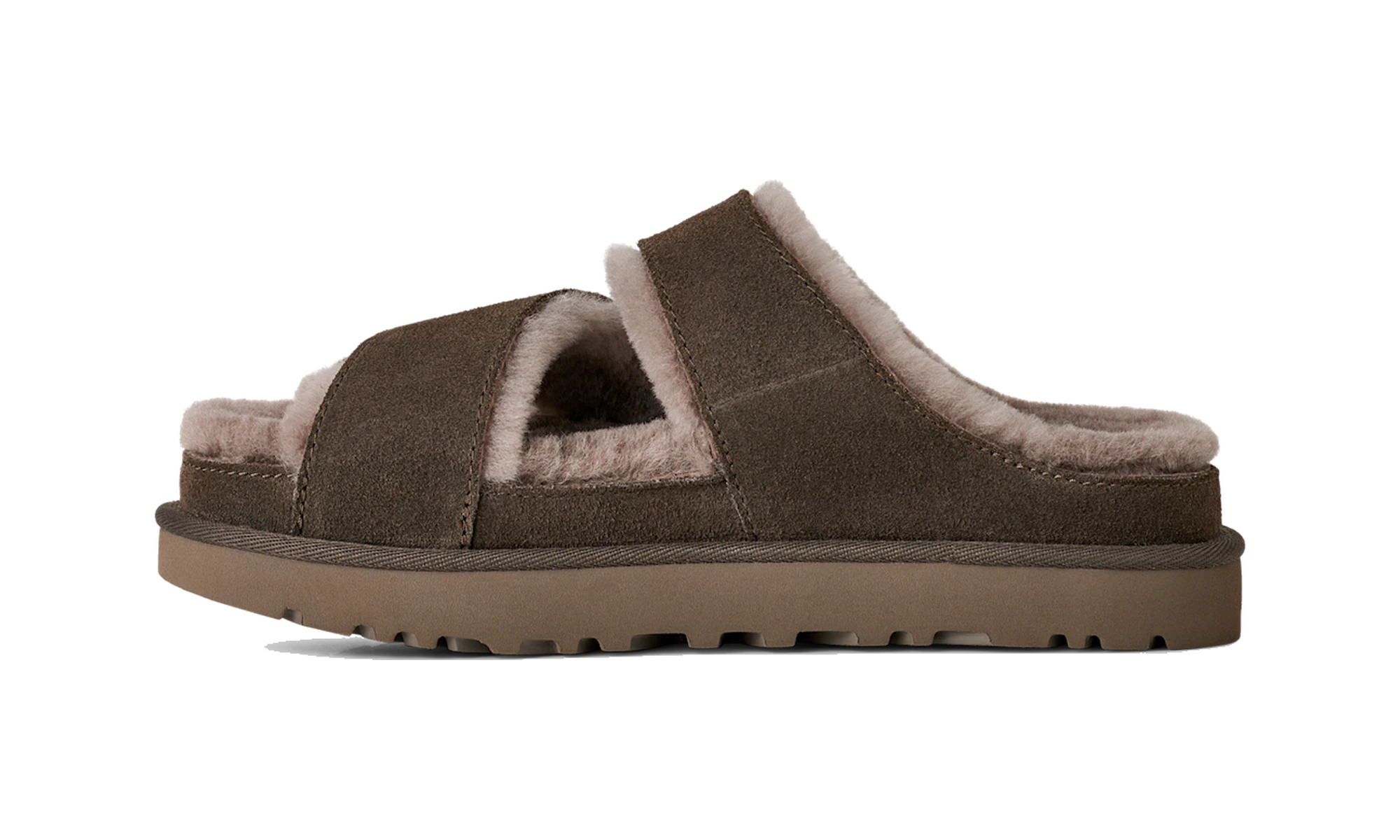 UGG Greenport Cross Strap Slide Dense Smoke
