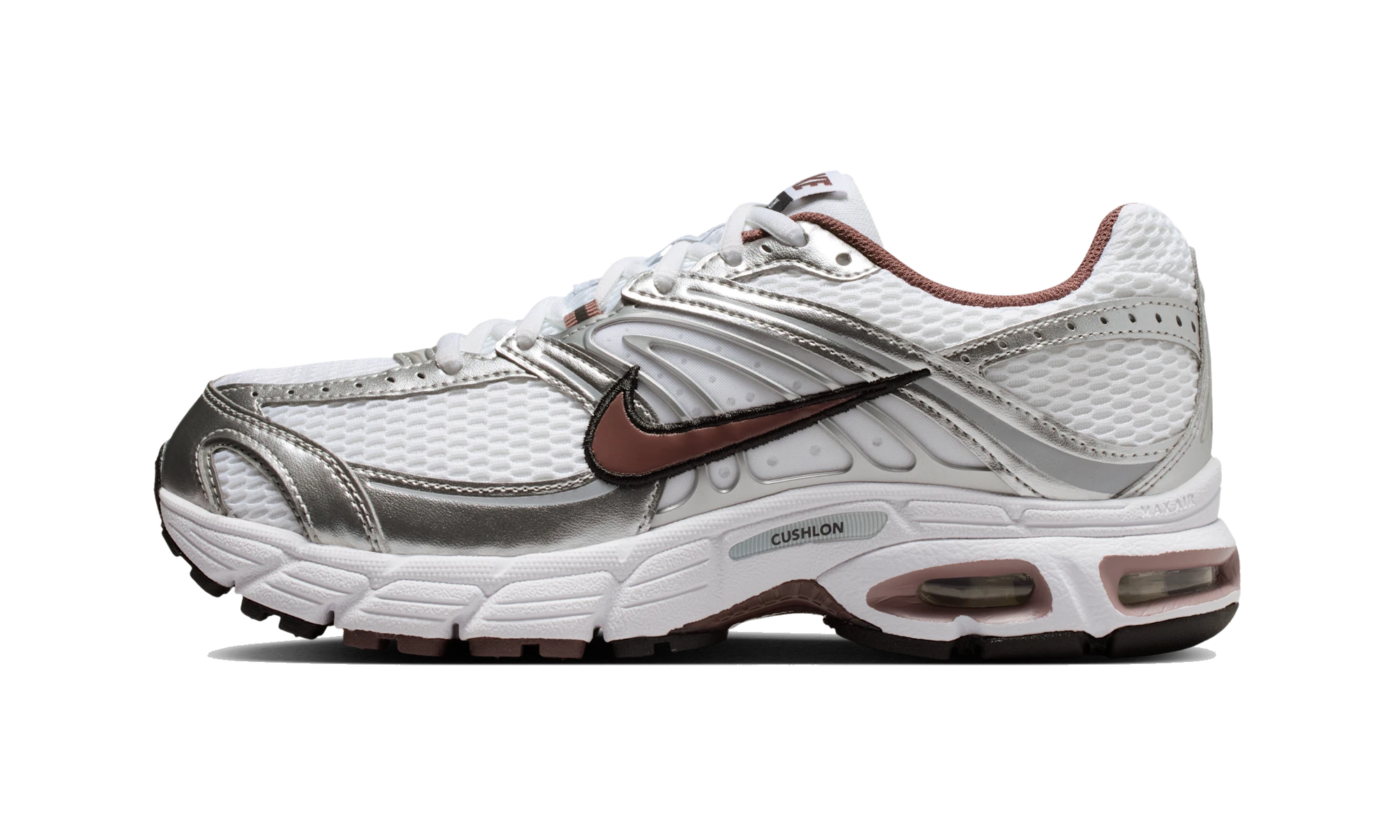 Nike Air Max Moto 2K shoes with reflective accents White/Metallic Silver/Black/Tattoo