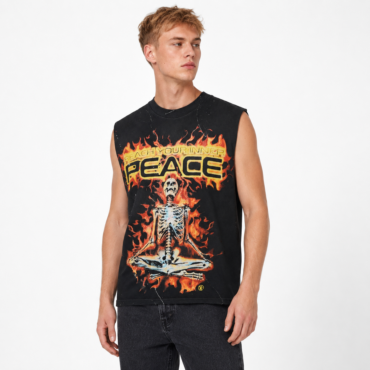 Hellstar Inner Peace Skeleton Sleeveless T-shirt Black