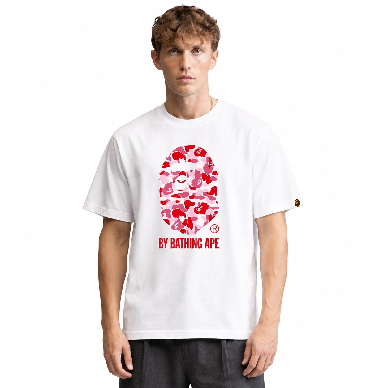 BAPE ABC Camo T-Shirt White Pink