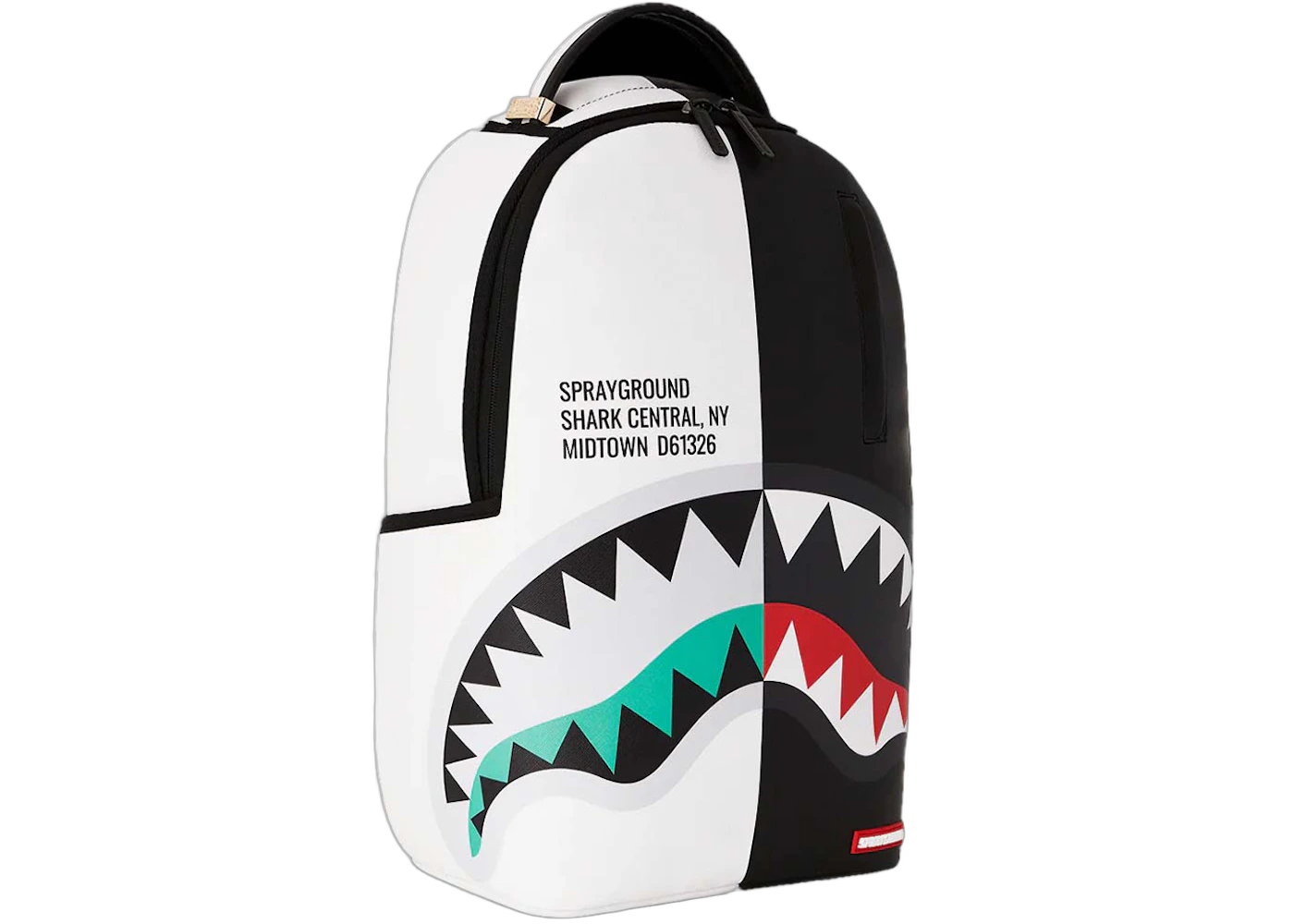 Sprayground Shark Central Inverted Split DLXSV Backpack White/Black