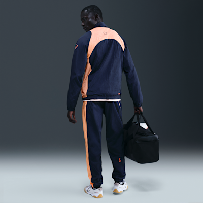 F.C. Barcelona Men's Nike Football Total 90 Football Tracksuit Jacket Midnight Navy/Bright Mango/Bright Mango - Sneak