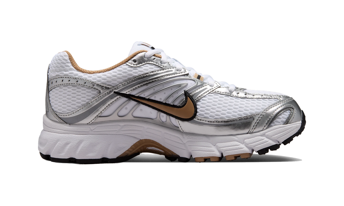 Nike Air Max Moto 2K shoes with reflective accents White/Metallic Silver/Black/British Khaki