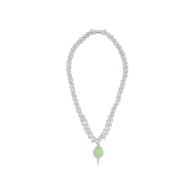Ottolinger Diamond Dip Necklace Silver/Green