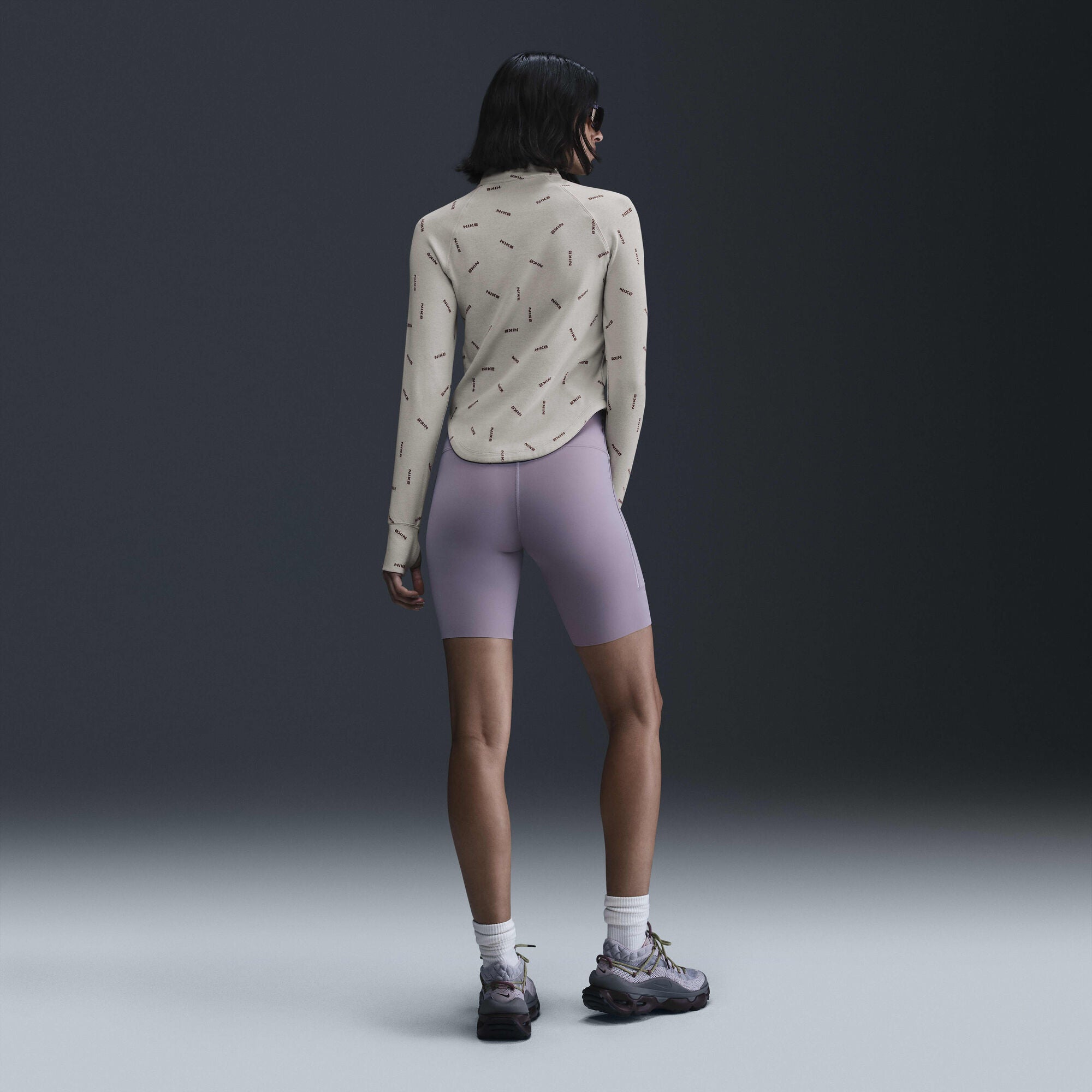 Nike Sportswear Collection Slim 1/2-Zip Long-Sleeve Logo Top Light Orewood Brown/Red Sepia/Light Orewood Brown - Sneak
