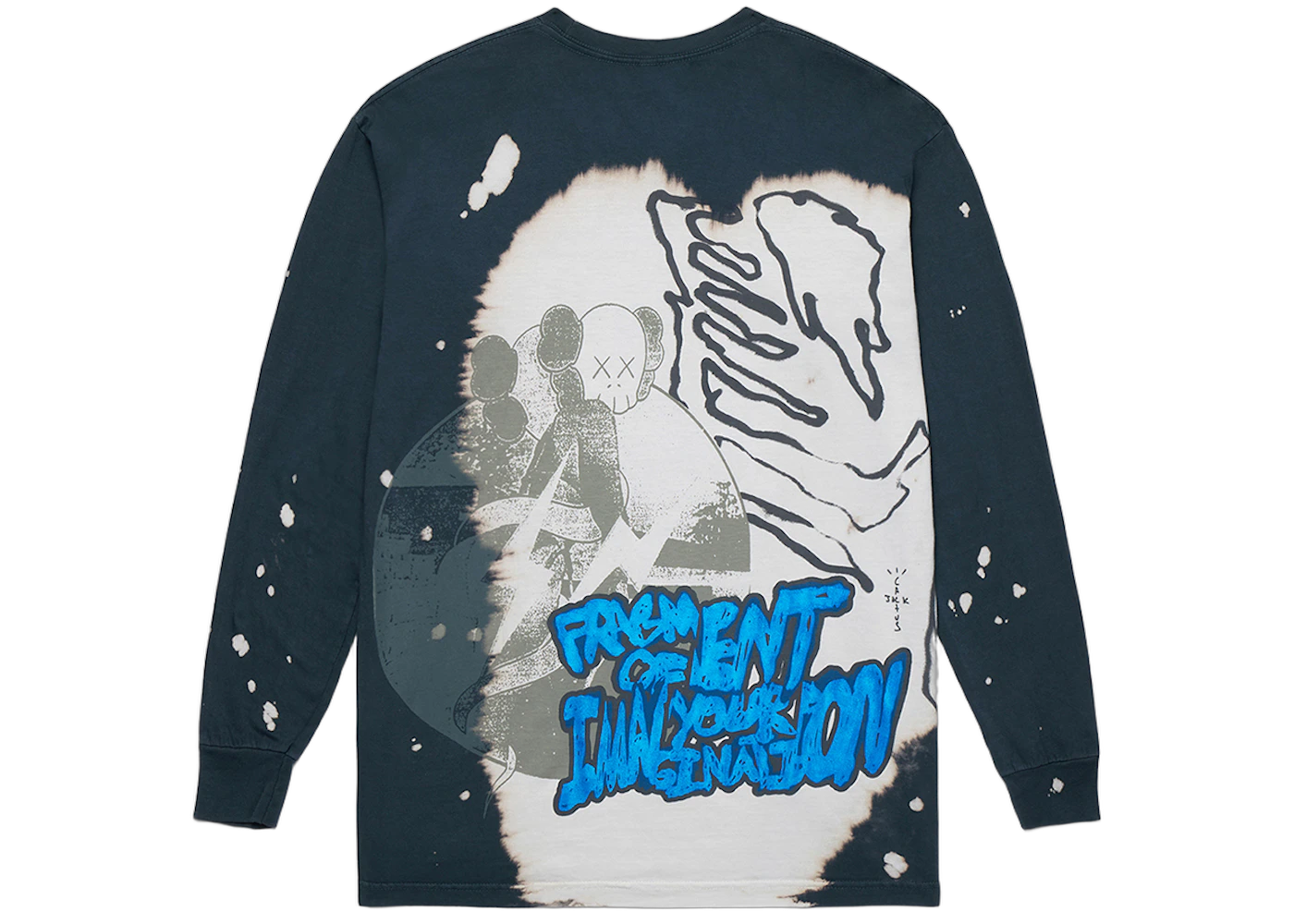Travis Scott Cactus Jack + Kaws For Fragment L/S Tee Multi Grey - Sneak