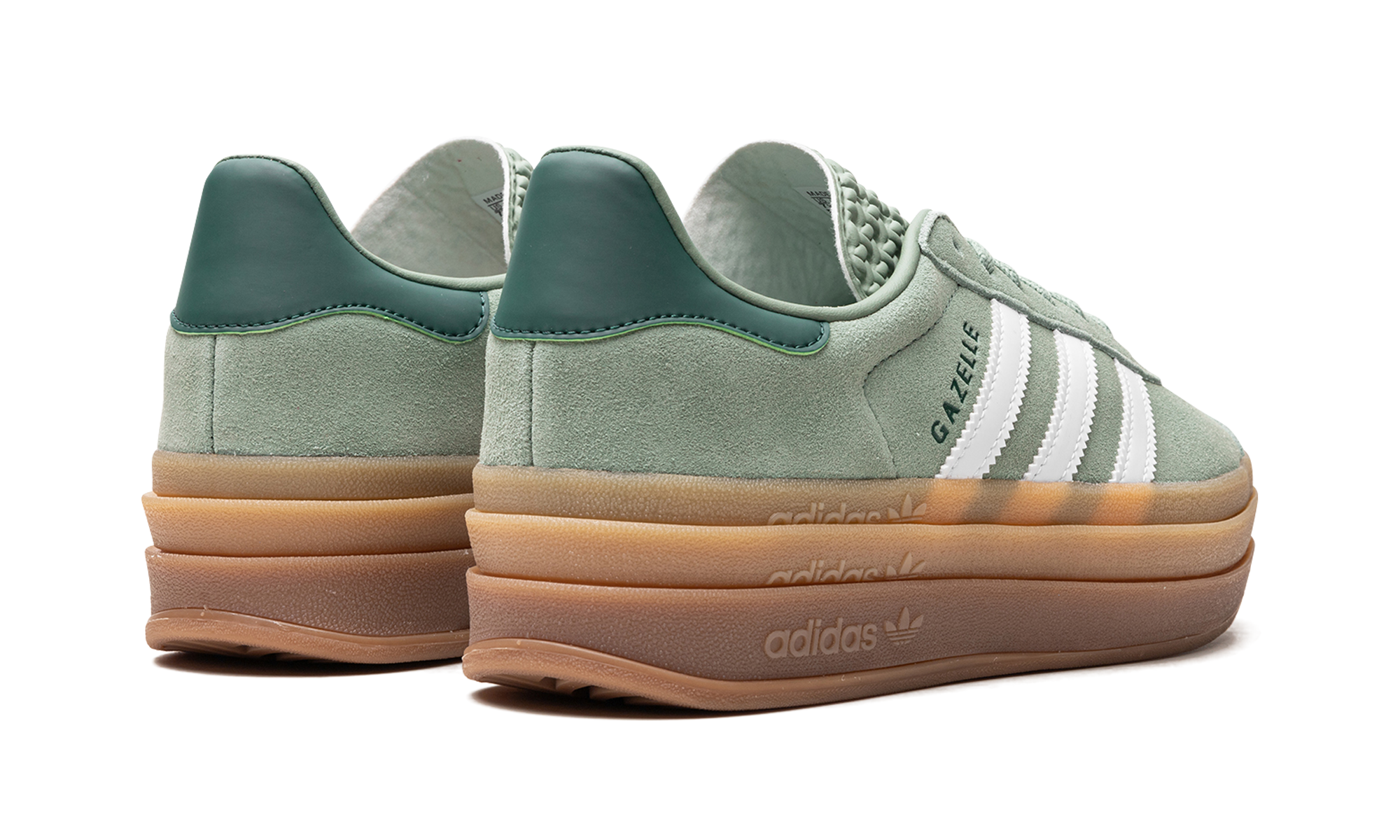 Adidas Gazelle Bold Silver Green Gum (Womens)