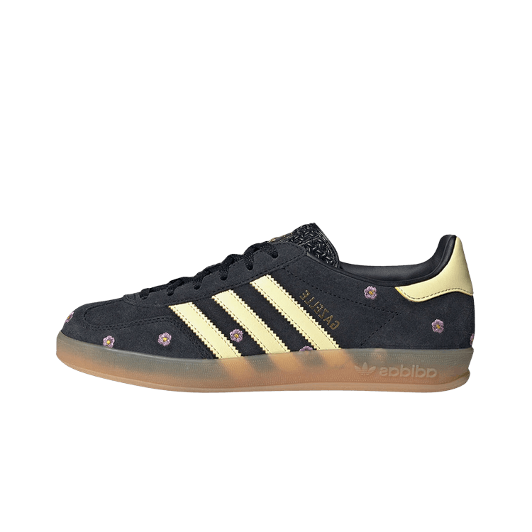 Adidas Gazelle Indoor Core Black Almost Yellow Floral, Core Black/Almost Yellow/Silver Dawn (IF4490)