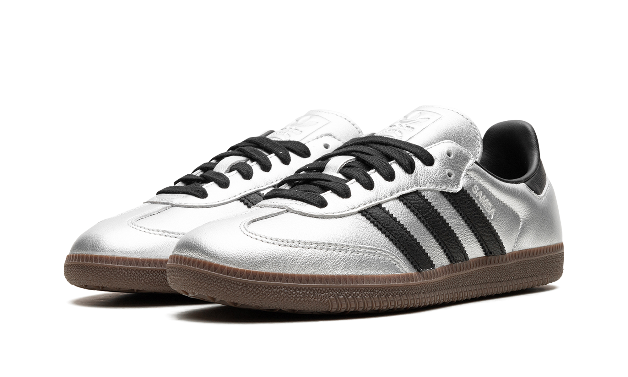 Adidas Samba OG Silver Metallic Black Gum