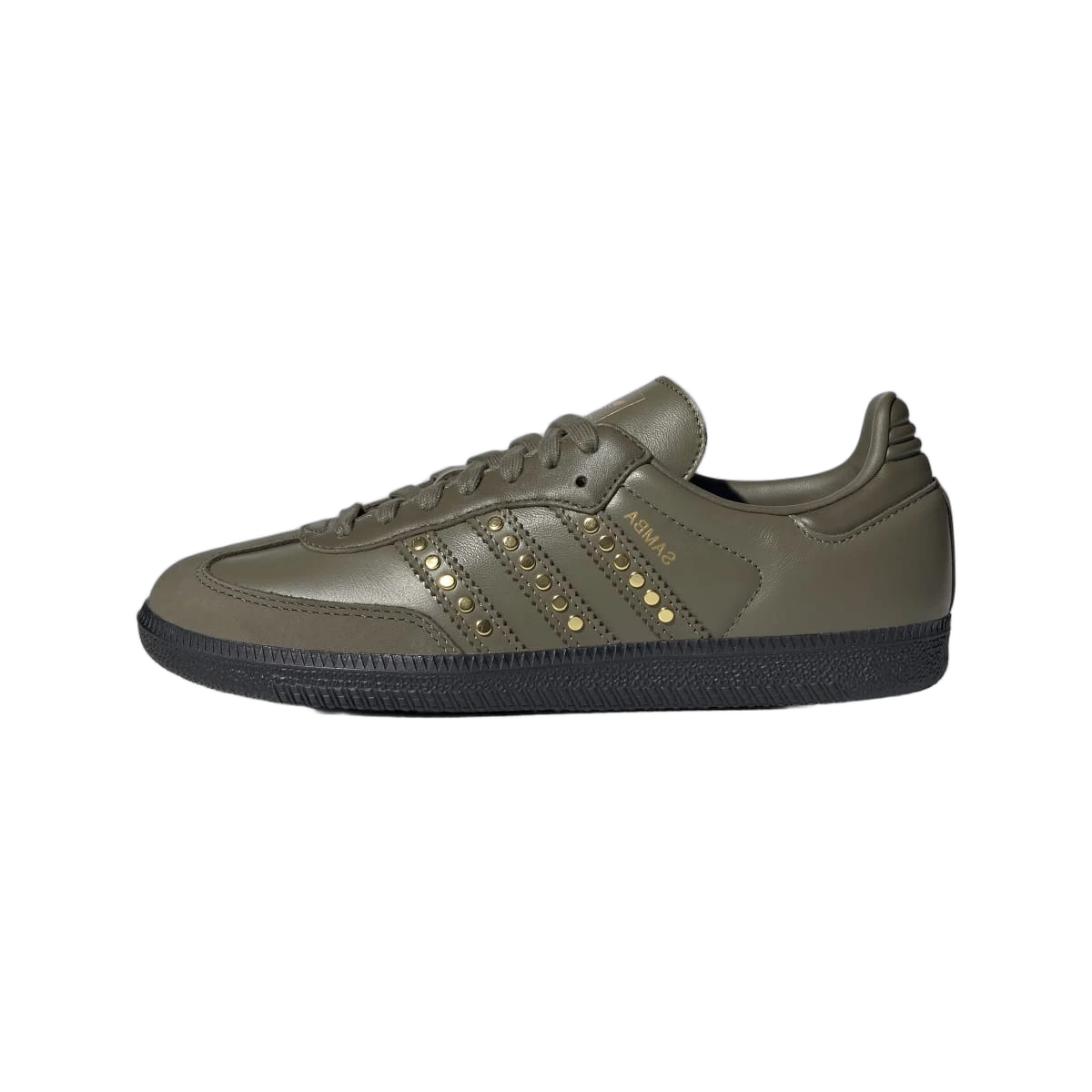 Adidas Samba OG Studded Stripes Dark Khaki Black