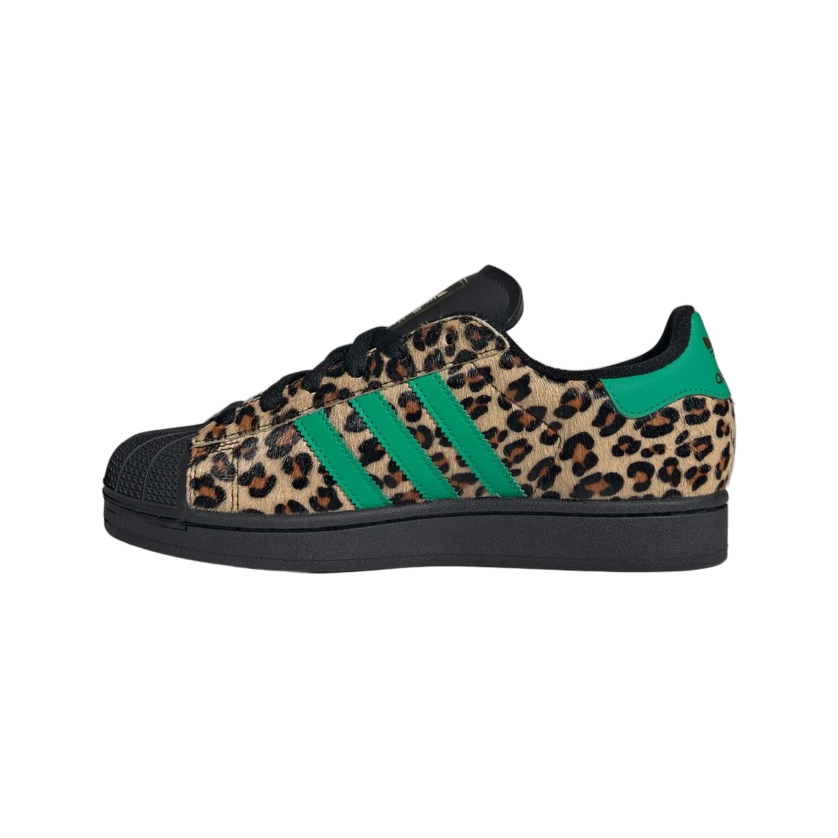 Adidas Superstar Black Green Leopard