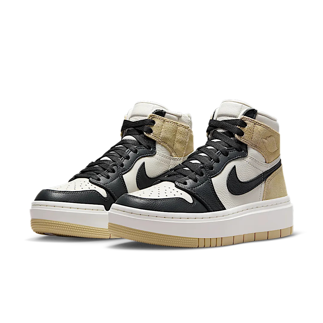 Air Jordan 1 Elevate High Beige Black Toe, Team Gold/Sail/Dark Smoke Grey (DN3253-700)