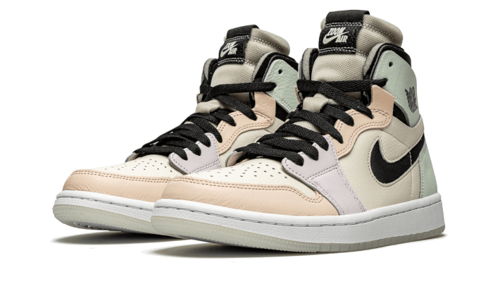 Air Jordan 1 High Zoom Air CMFT Easter, White/Grey Heather-Olive Aura-Khaki (CT0979-101)