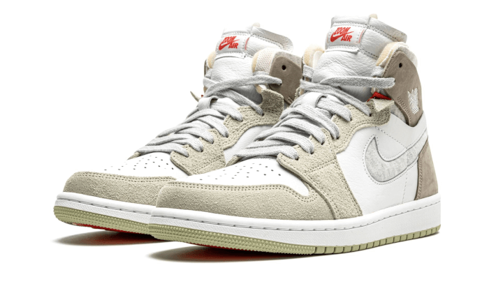 Air Jordan 1 High Zoom Air CMFT Olive Aura, White/Grey Heather-Olive Aura-Khaki (CT0979-102)