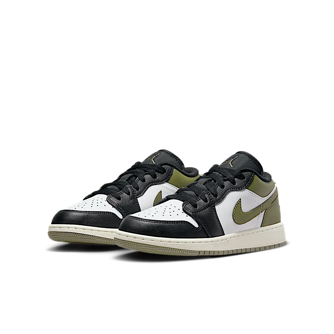 Air Jordan 1 Low Black Toe Medium Olive, Black/Medium Olive/White (553560-092)