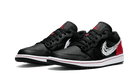 Air Jordan 1 Low Brushstroke Swoosh Black, Black/White-University Red (DA4659-001)