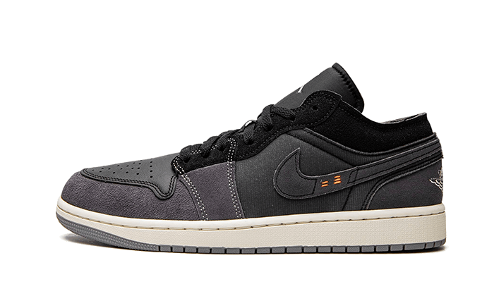 Air Jordan 1 Low Craft Inside Out Black, Black/Grey-Orange (DN1635-001)