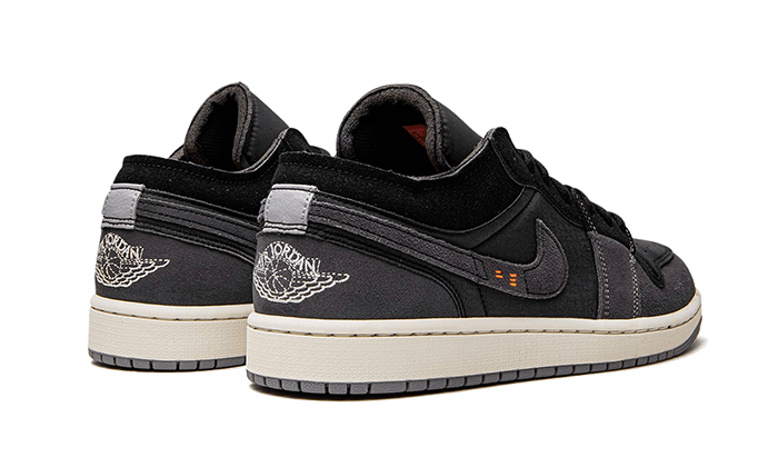 Air Jordan 1 Low Craft Inside Out Black, Black/Grey-Orange (DN1635-001)