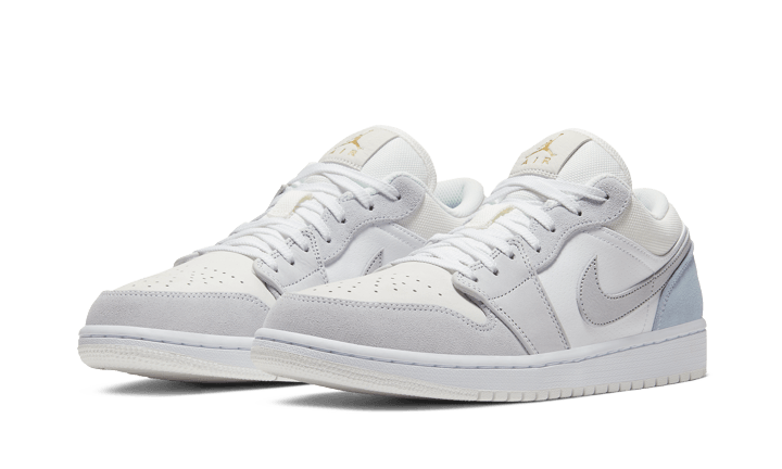 Air Jordan 1 Low Paris, White/Sky Grey-Football Grey (CV3043-100)