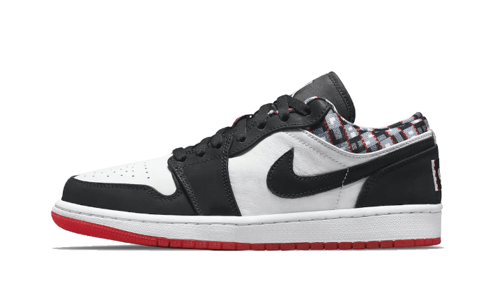 Air Jordan 1 Low Quai 54 (2021), Black/White-Red-Grey (DM0095-106)