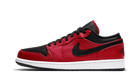 Air Jordan 1 Low Reverse Bred Pebbled Swoosh, Gym Red/Black/White (553558-605)