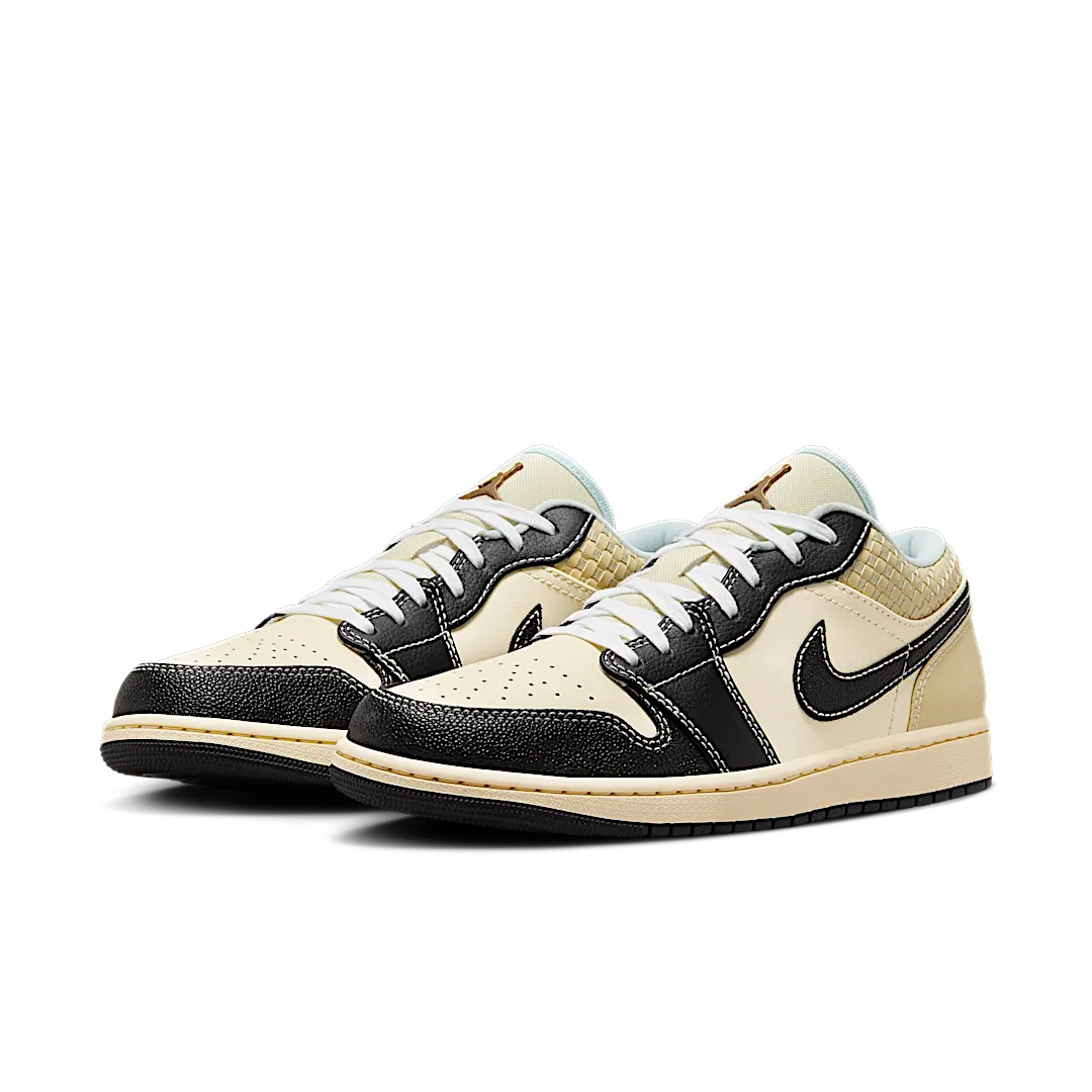 Air Jordan 1 Low SE Coconut Milk Black Muslin, Coconut Milk/Black Muslin/Team Gold/Glacier Blue (HQ3437-101)