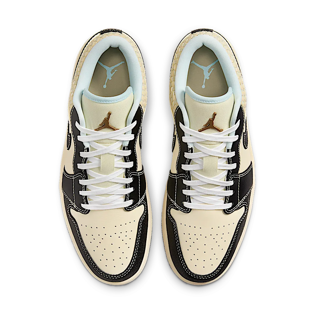 Air Jordan 1 Low SE Coconut Milk Black Muslin, Coconut Milk/Black Muslin/Team Gold/Glacier Blue (HQ3437-101)