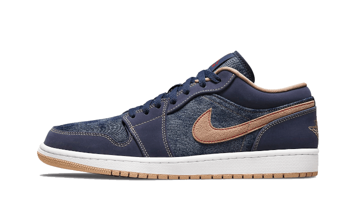 Air Jordan 1 Low SE Denim, Midnight Navy/University Red/White/Hemp (DH1259-400)