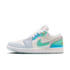 Air Jordan 1 Low SE Emerald Rise, White/White/Football Grey/Emerald Rise (FN8899-131)