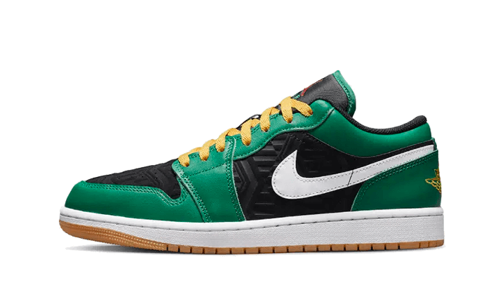 Air Jordan 1 Low SE Holiday Special (2022), Malachite/Black/Taxi/Fire Red (DQ8422-300)