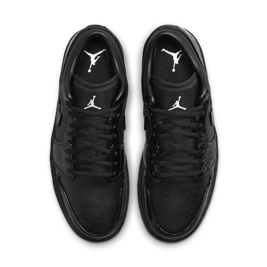 Air Jordan 1 Low SE Patent Elephant Black, Black/Black-White-Metallic Silver (HJ7743-010)