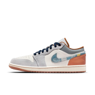 Air Jordan 1 Low SE Phantom Repaired Denim Swoosh, Phantom/Off White/Coconut Milk/Amber Brown/Star Blue (FZ5042-041)