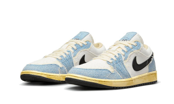 Air Jordan 1 Low SE WRMK Sashiko Denim, Ashen Slate/Black/Pale Ivory/Sesame (FN7670-493)