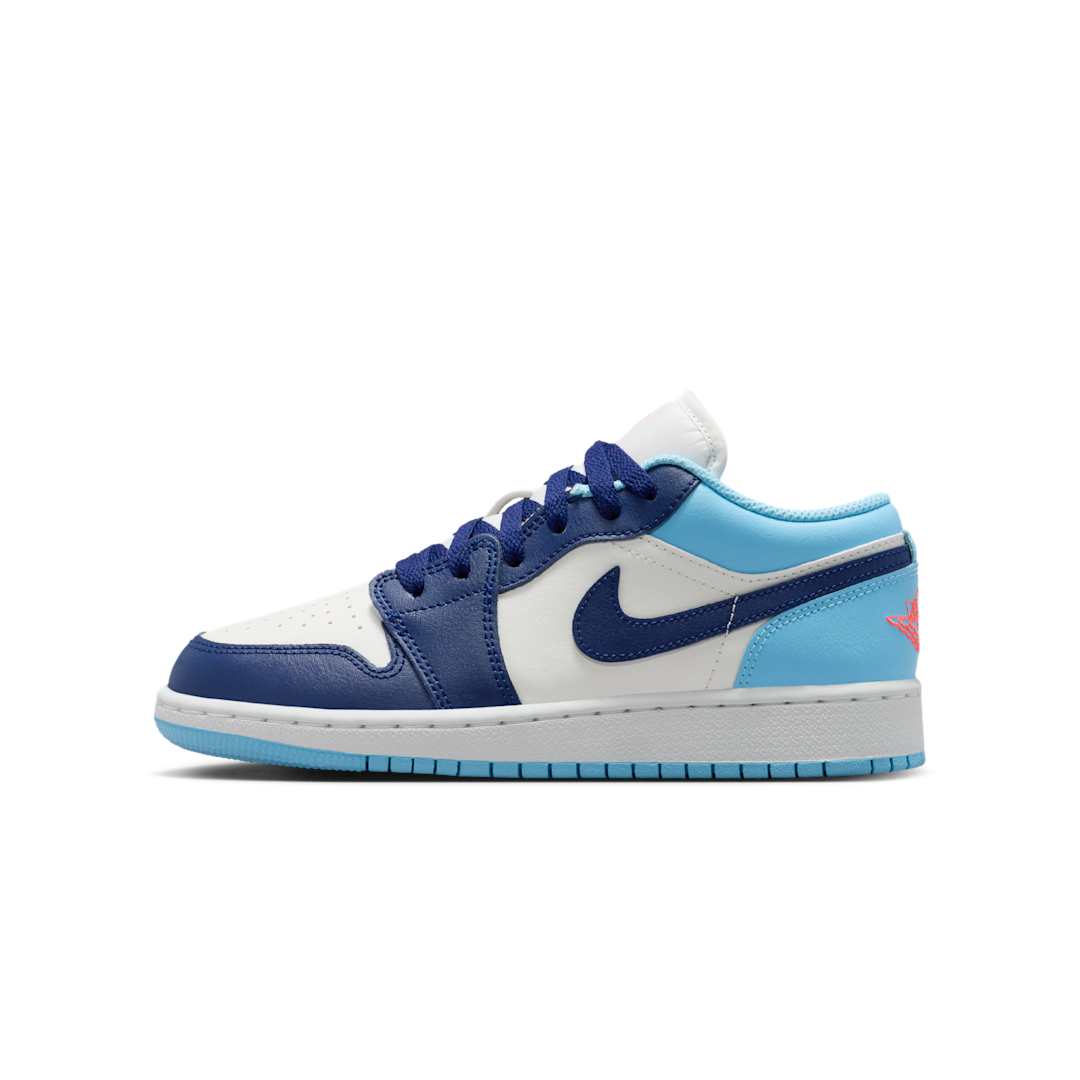 Air Jordan 1 Low Sail Blue Chill, Sail/Blue Chill/Hot Lava/Blue Void (553560-149)